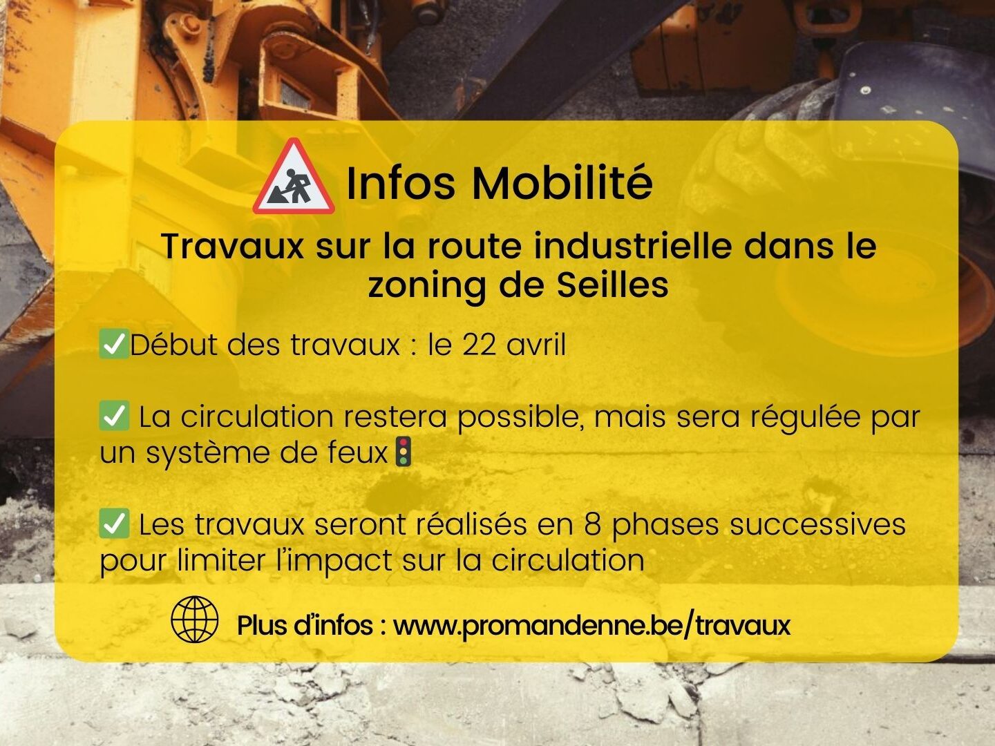 Travaux de grande ampleur sur la route industrielle à Seilles